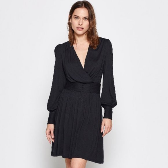 joie long sleeve dress Joie Puff Sleeve Shirred Dress Embroidered Yellow